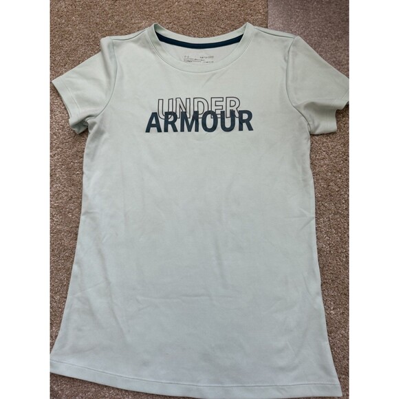 Under Armour Women’s HeatGear Loose Fit Pale Green Short Sleeve Shirt – Size XS - Picture 1 of 6